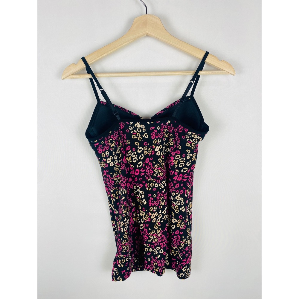 Vintage Y2K Lei Pink Leopard Print Camisole Top Built-in Bra Tank Top Small - Picture 2 of 5